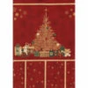 60-cm-Abschnitt Metallic-Patchworkstoff CHRISTMAS IS NEAR, Adventskalender, Weinrot-gold
