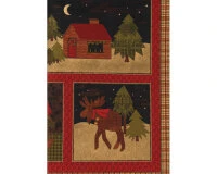60-cm-Panel Patchworkstoff A MOOSE FOR CHRISTMAS, Weihnachts-Bilder