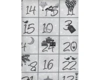 60-cm-Patchworkstoff-Abschnitt, Adventskalender CHRISTMAS FOR FRIENDS, Weihnachtstiere, Hellgrau-steingrau