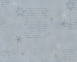 Metallic-Patchworkstoff BRILLIANT CHRISTMAS, Schrift Und Schneeflocken, Hellgrau-silber
