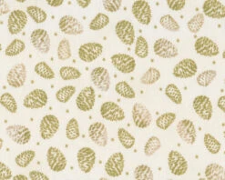 Metallic-Patchworkstoff CHRISTMAS IS NEAR, Tannenzapfen, Creme-gold