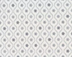 Metallic-Patchworkstoff MAGIC CHRISTMAS, Blüten-Medaillons, Weiß-silber Metallic