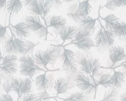 Metallic-Patchworkstoff MAGIC CHRISTMAS, Nadelzweige, Weiß-silber Metallic