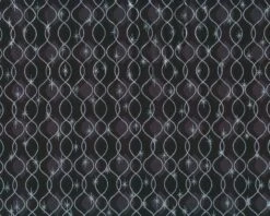 Metallic-Patchworkstoff MAGIC CHRISTMAS, Oval-Ketten, Anthrazit-silber Metallic
