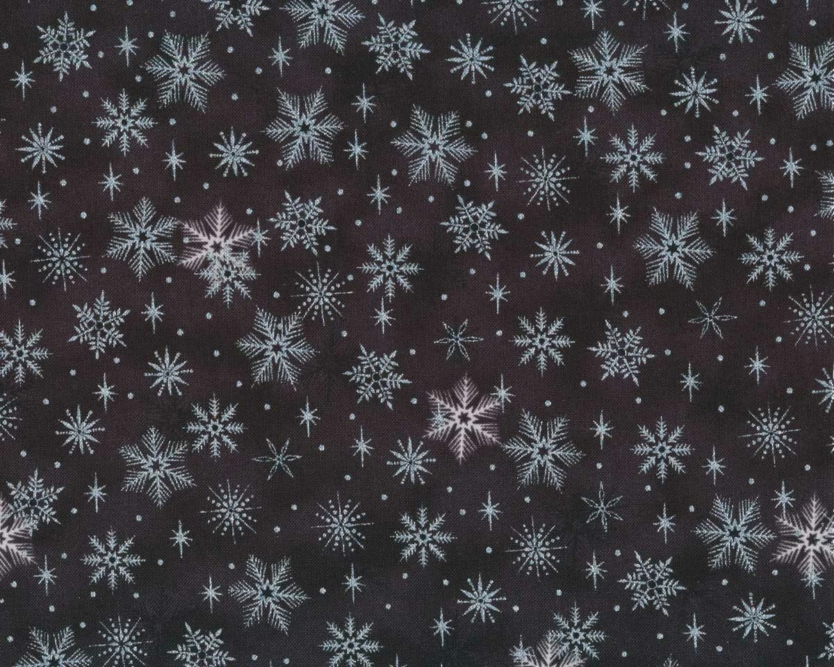 Metallic-Patchworkstoff MAGIC CHRISTMAS, Schneeflocken, Anthrazit-silber Metallic 3 Metallic-Patchworkstoff MAGIC CHRISTMAS, Schneeflocken, Anthrazit-silber Metallic