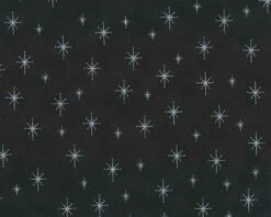 Metallic-Patchworkstoff MAGIC CHRISTMAS, Strichel-Sterne, Anthrazit-silber Metallic
