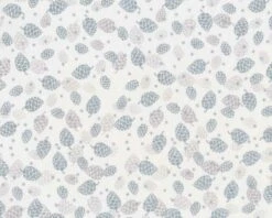 Metallic-Patchworkstoff MAGIC CHRISTMAS, Zapfen, Weiß-silber Metallic