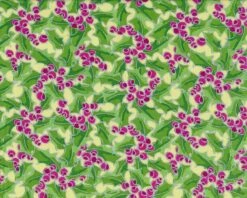 Metallic-Patchworkstoff MERRY LITTLE CHRISTMAS, Comic-Ilex, Grasgrün-silber Metallic