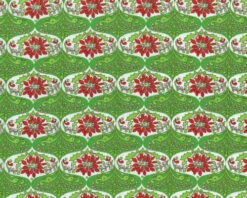 Patchworkserie "Christmas Snowflower", Mit Regelmäßigen Kugelstreifen, Grasgrün-weiß-rot