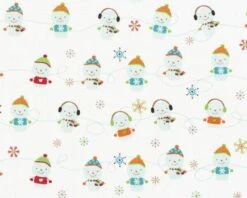 Patchworkserie "Colorful Christmas" Mit Lustigen Schneemännern, Weiß