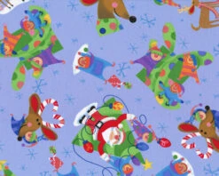 Patchworkserie "Special Christmas" Mit Fröhlichem Weihnachtsmann, Mittleres Hellblau