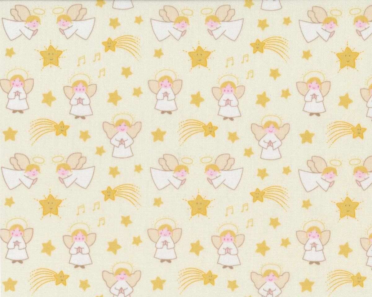Patchworkstoff A LITTLE CHRISTMAS STAR, Weihnachtsengel, Creme-helles Maisgelb 3 Patchworkstoff A LITTLE CHRISTMAS STAR, Weihnachtsengel, Creme-helles Maisgelb