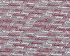 Patchworkstoff CHRISTMAS DREAMS, Schrift, Steingrau-dunkelrot