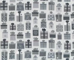 Patchworkstoff CHRISTMAS FOR FRIENDS, Geschenke, Hellgrau-steingrau
