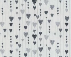 Patchworkstoff CHRISTMAS FOR FRIENDS, Streifen Mit Herz, Hellgrau-steingrau