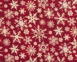 Patchworkstoff CHRISTMAS IN THE WOODS Mit Schneesternen, Weinrot-hellbeige