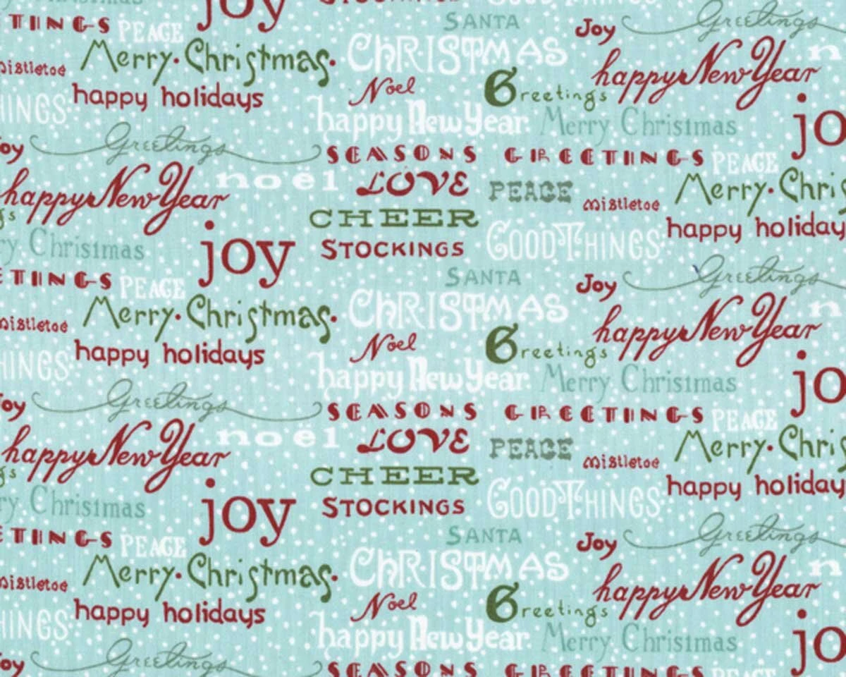 Patchworkstoff "Christmas Time", Weihnachts-Grüße, Dunkelrot-grün-hellblau 3 Patchworkstoff "Christmas Time", Weihnachts-Grüße, Dunkelrot-grün-hellblau