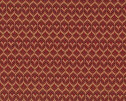 Patchworkstoff GOLD & SILBER CHRISTMAS, Oval-Rauten-Gitter, Gedecktes Rot-gold Metallic