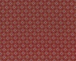 Patchworkstoff GOLD & SILBER CHRISTMAS, Zirkelkreis-Blüten, Gedecktes Rot-gold Metallic