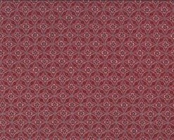 Patchworkstoff GOLD & SILBER CHRISTMAS, Zirkelkreis-Blüten, Pastellrot-silber Metallic