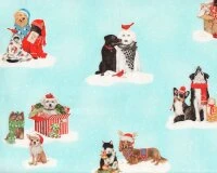 Patchworkstoff HOLLY JOLLY CHRISTMAS, Weihnachtshunde, Robert Kaufman