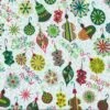 Patchworkstoff "Merry Christmas" Mit Weihnachtsbaum-Anhängern, Grün-hellgrün-altrosa -Weihnachts Faden Geschaft patchworkstoff merry christmas mit weihnachtsbaum anhaengern gruen hellgruen altrosa