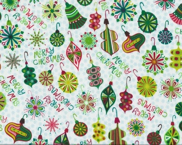 Patchworkstoff "Merry Christmas" Mit Weihnachtsbaum-Anhängern, Grün-hellgrün-altrosa 3 Patchworkstoff "Merry Christmas" Mit Weihnachtsbaum-Anhängern, Grün-hellgrün-altrosa