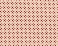 Patchworkstoff SCANDI CHRISTMAS, Kleine Sterne, Hellbeige-dunkelrot