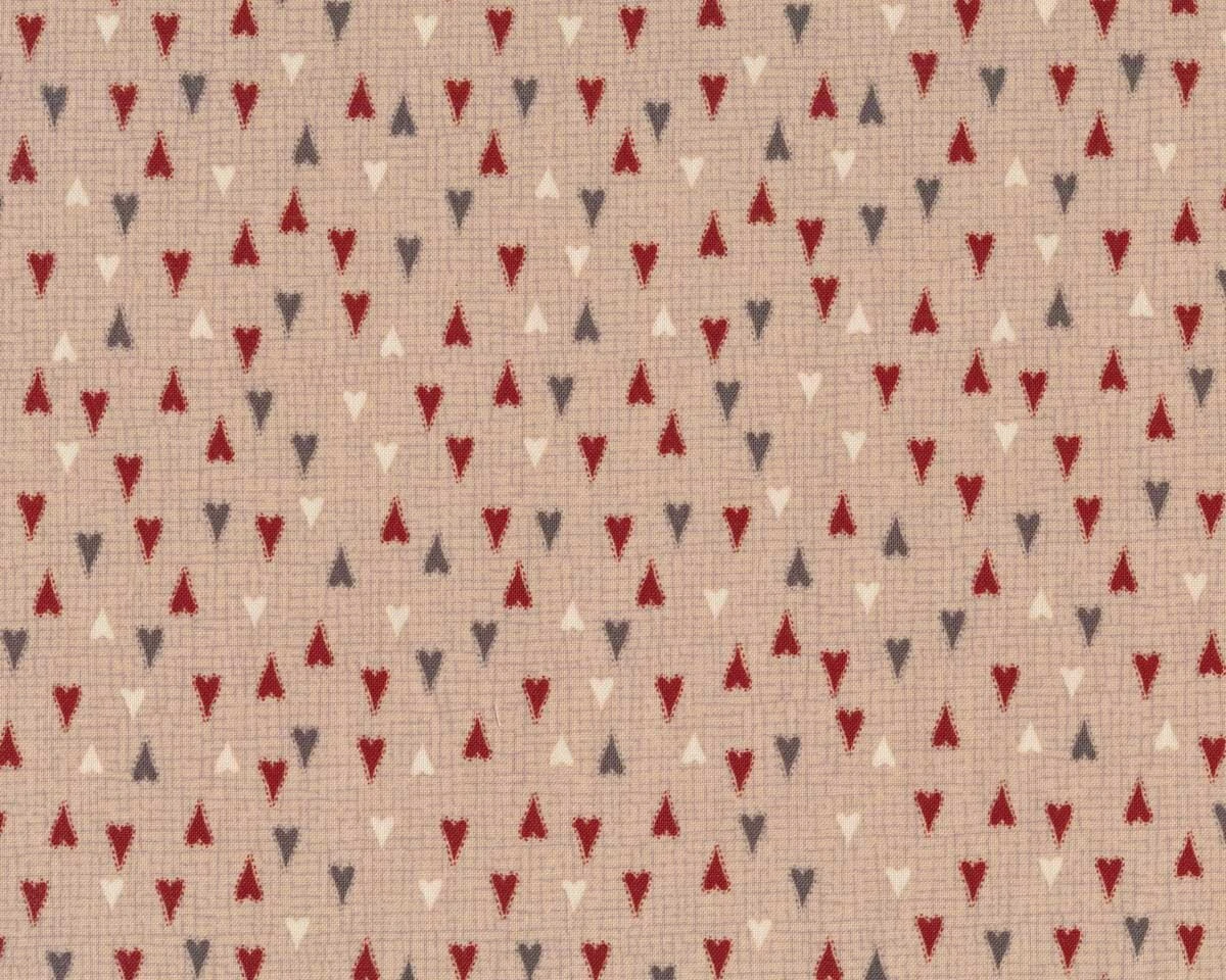 Patchworkstoff SCANDINAVIAN CHRISTMAS II, Herzen, Beige, Lecien 3 Patchworkstoff SCANDINAVIAN CHRISTMAS II, Herzen, Beige, Lecien