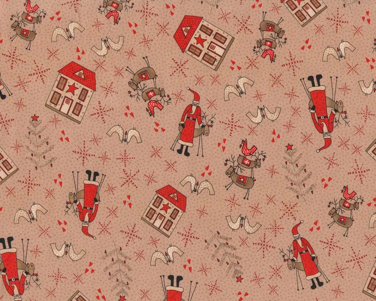 Patchworkstoff SCANDINAVIAN CHRISTMAS II, Nikolaus, Beige, Lecien 3 Patchworkstoff SCANDINAVIAN CHRISTMAS II, Nikolaus, Beige, Lecien