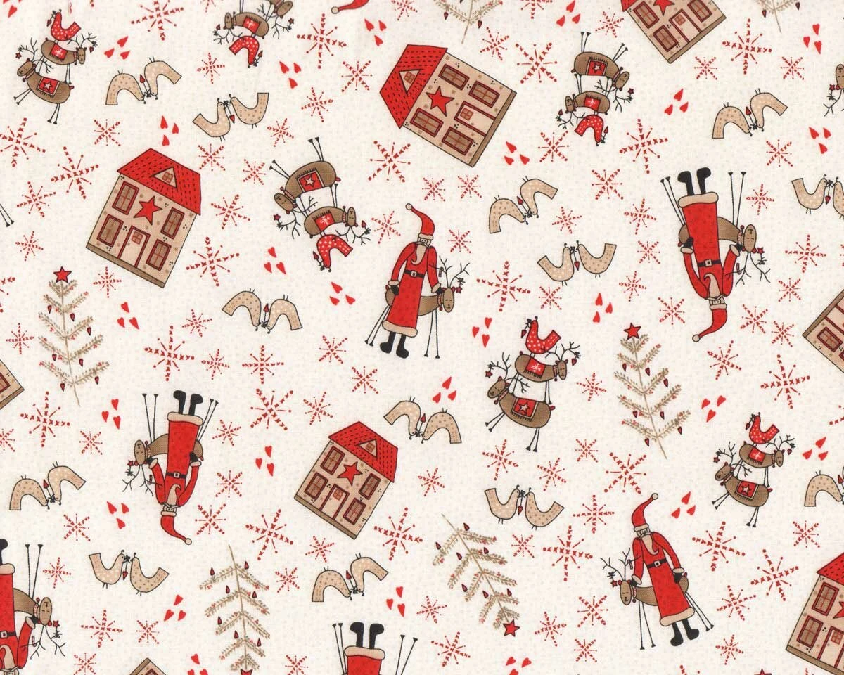 Patchworkstoff SCANDINAVIAN CHRISTMAS II, Nikolaus, Hellbeige, Lecien 3 Patchworkstoff SCANDINAVIAN CHRISTMAS II, Nikolaus, Hellbeige, Lecien