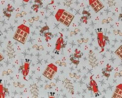 Patchworkstoff SCANDINAVIAN CHRISTMAS II, Nikolaus, Hellgrau, Lecien