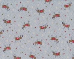 Patchworkstoff SCANDINAVIAN CHRISTMAS II, Rentiere, Eisblau, Lecien