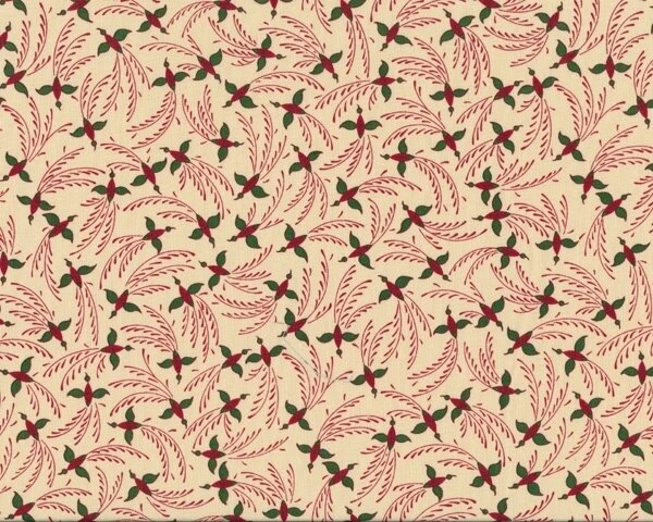 Patchworkstoff "Spirit Of Christmas" Mit Blüten-Wirbeln, Beige-dunkelrot-moosgrün 3 Patchworkstoff "Spirit Of Christmas" Mit Blüten-Wirbeln, Beige-dunkelrot-moosgrün