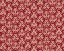 Patchworkstoff "Spirit Of Christmas" Mit Sternen-Waben-Muster, Dunkelrot-beige