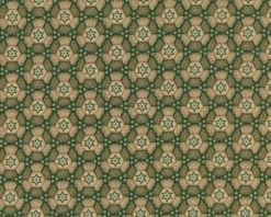 Patchworkstoff "Spirit Of Christmas" Mit Sternen-Waben-Muster, Moosgrün-beige